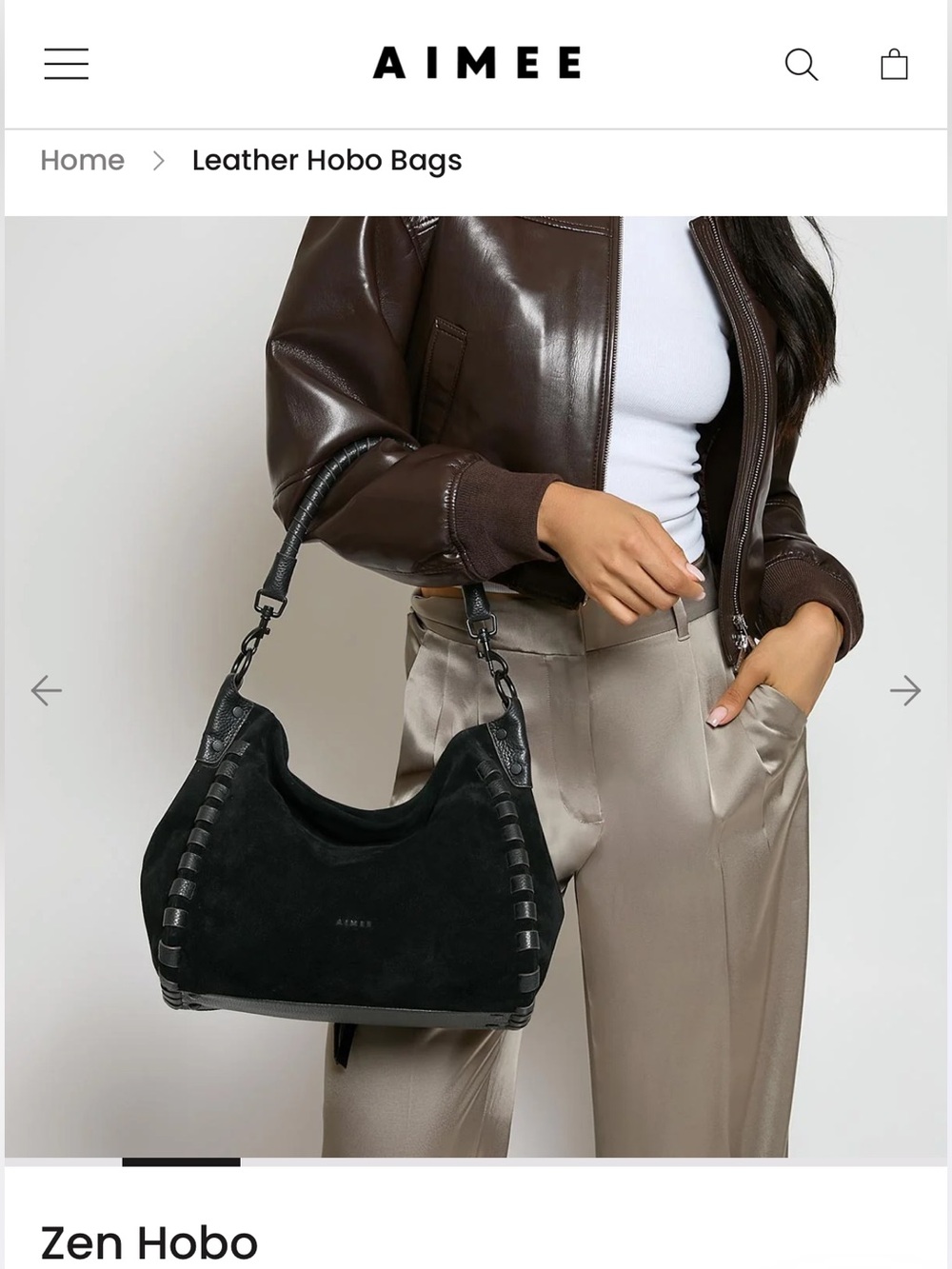Aimee Kestenberg Zen Hobo Black Suede- comes with Aimee dust bag